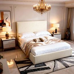 Belsogno 'Elemento' Bed - Modern Minimalist Wooden Frame with Smooth Upholstered Headboard